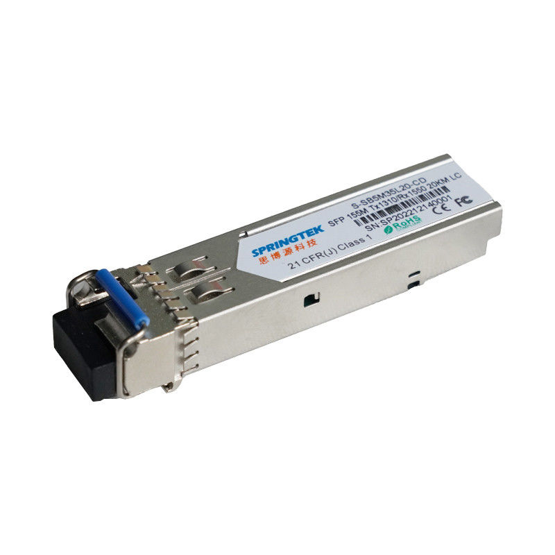 WDM 20 km BIDI SFP Optik Alıcı-verici 155 Mb/sn TX1310nm/RX1550nm LC SM Fiber Kanal için