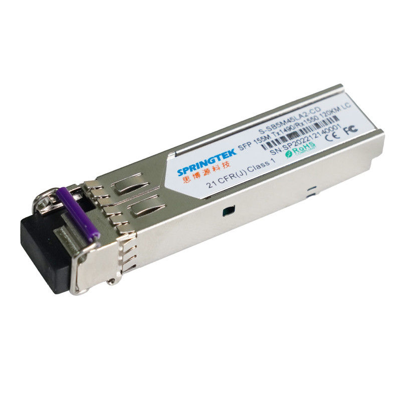Springtek Tx1490nm Rx1550nm DFB Lazer 155M Tek Modlu Bidi SFP 120km Ultra Uzun Menzilli LC 155M SFP