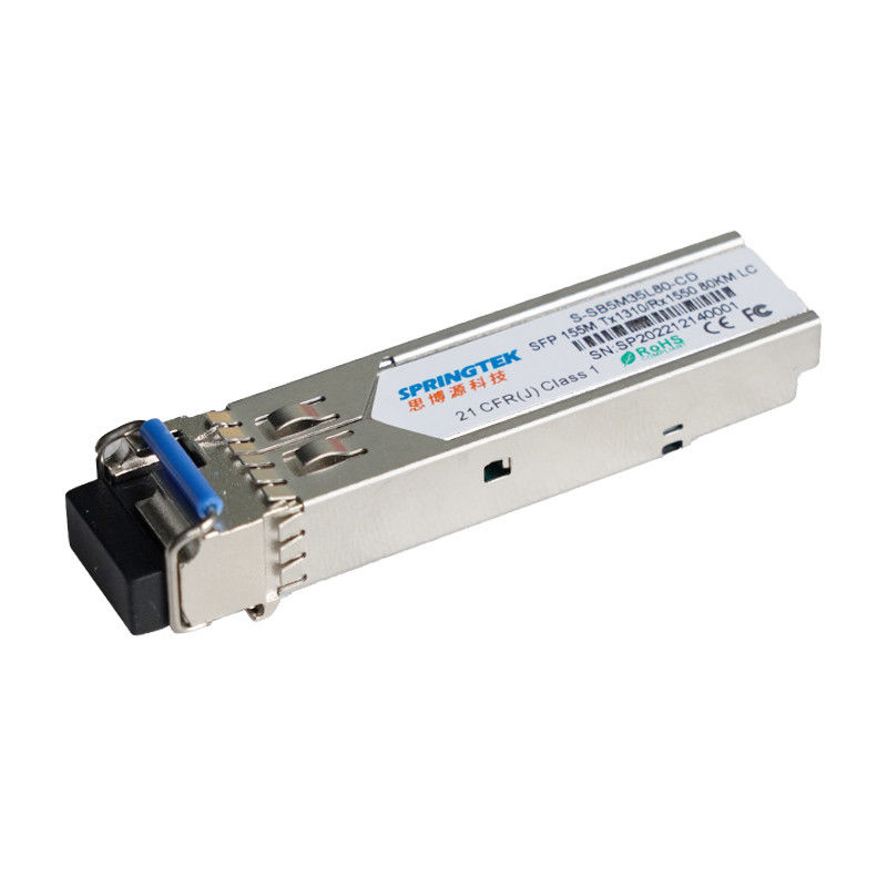 155M BIDI 80km 1310nm/1550nmn LC Konektörü DDM WDM Tek Yönlü Optik Modül Alıcı-verici SFP Modülü
