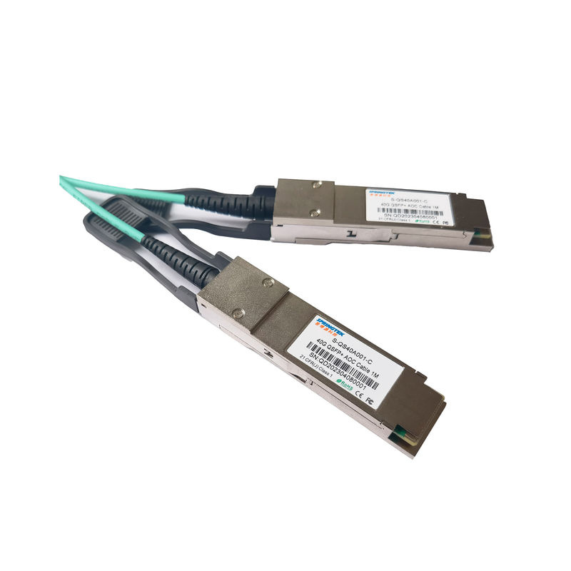 Veri Merkezi için Yüksek Hızlı Qsfp+ Aoc OM3 1m (33ft) Qsfp 40g Sr4 Aktif Optik Kablo